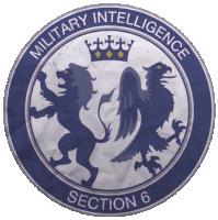 a military intelligence section 6 logo with a lion and griffin