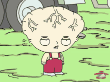 a cartoon of stewie from family guy with a huge bald head