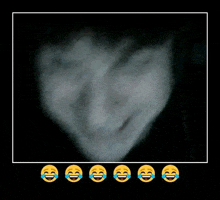 a picture of a cloud in the shape of a heart with laughing emojis around it