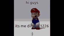 a picture of a video game character with the caption hi guys its me dingo # 1226