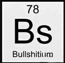 a black and white periodic table of the elements with the number 78 bs bullshittium
