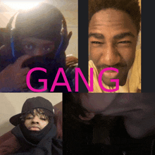 a collage of images with the word gang on it