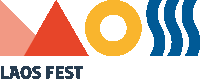 a logo for laos fest with a yellow circle