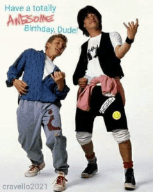 two men are standing next to each other on a white background and making funny faces .