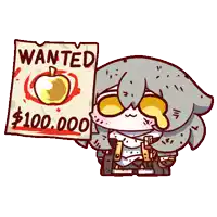 a cartoon character holding up a wanted poster