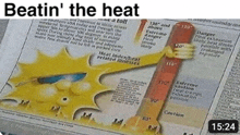 a newspaper article about beatin ' the heat with a time of 15:24