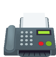 an illustration of a fax machine with a piece of paper coming out