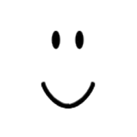 a black and white smiley face with two eyes and a smile .