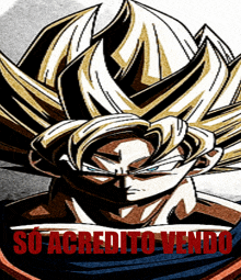 a poster of a cartoon character with the words so acredito vendo in red