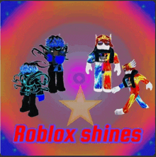 a poster for roblox shines with a star in the center