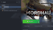 a screenshot of a game called mordhau on a computer screen