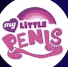 the logo for my little penis has a rainbow in the background