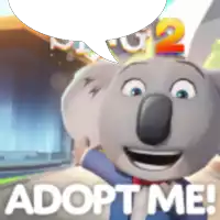 a picture of a koala with the words adopt me written below it