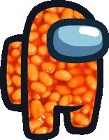 a among us icon with baked beans on it