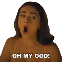 a woman with her mouth open and the words oh my god