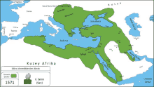 a map of kuzey afrika with the year 1571