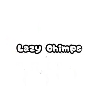 a black and white logo for lazy chimps