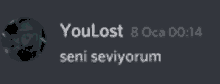 a blurred image of a man with the words you lost seni seviyorum below him