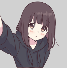 a drawing of a girl with brown eyes