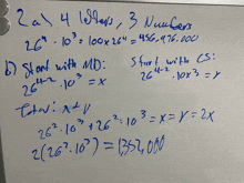 a white board with math problems on it