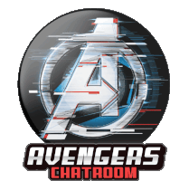 a button that says avengers chatroom with a glitch effect