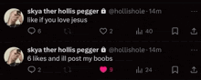 skya ther hollis pegger like if you love jesus skya ther hollis pegger like if you love jesus