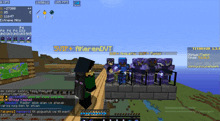 a screenshot of a minecraft game shows a group of purple warriors