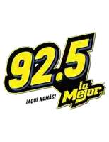 a yellow and black logo for 92.5 la mejor