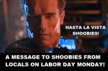 a message to shoobies from locals on labor day mondays