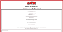 a survey form for acme corporation is open on a computer screen