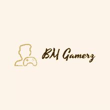 a logo for bu gamerz with a man holding a game controller