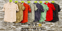 a row of shirts hanging on a brick wall with the letters ksp size mfl xl