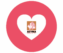 a logo for acyma in the shape of a heart on a white background