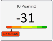 a sign that says iq puaniniz -31