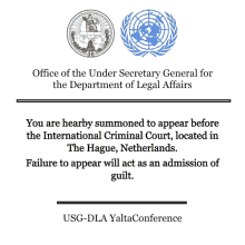 the under secretary general for the department of legal affairs is summoned to appear before the international criminal court