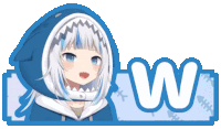 a picture of a girl with a shark head and the letter w