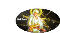 a picture of a man with the words sai baba on it