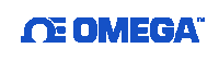 a blue omega logo with a white background