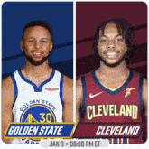 the golden state warriors and cleveland cavaliers are playing on january 9