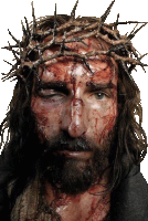 jesus has a crown of thorns on his head