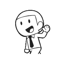 a black and white drawing of a stick figure wearing a tie .