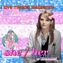 a picture of a woman with the words she her they them