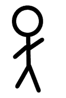 a stick figure with a circle in the middle of it