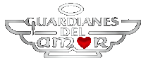 a guardianes del amor logo with a red heart