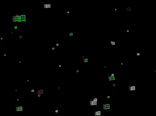 a bunch of windows icons are floating in the air on a black background