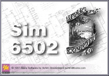 a drawing of an apple computer with the words sim 6502 on it .