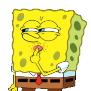 a cartoon of spongebob wearing a tie and a white shirt