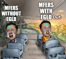 a cartoon of elon musk crying with the words mfers without egld