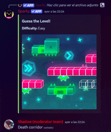 a screenshot of a game that says ' guess the level ' on it