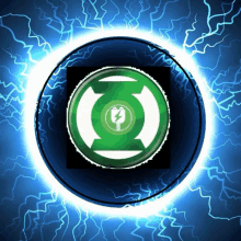 a green lantern logo with a lightning bolt in the middle